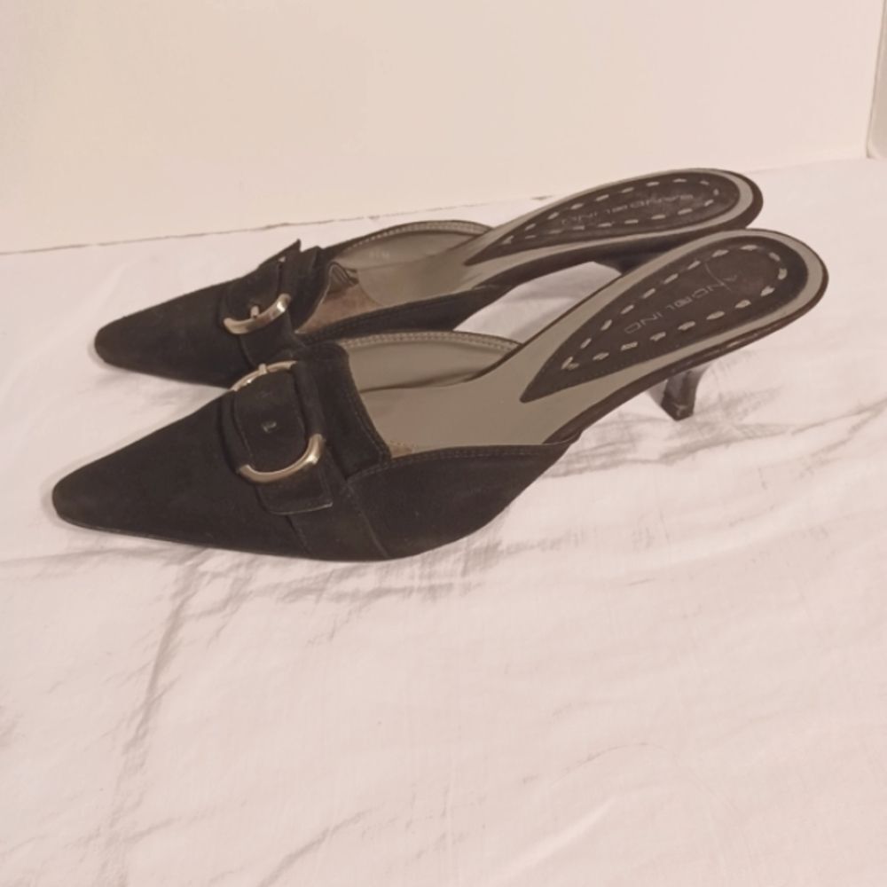 Bandolino "BRIT" Pointed Toe Slip On Kitten Heel Mule sz 8.5